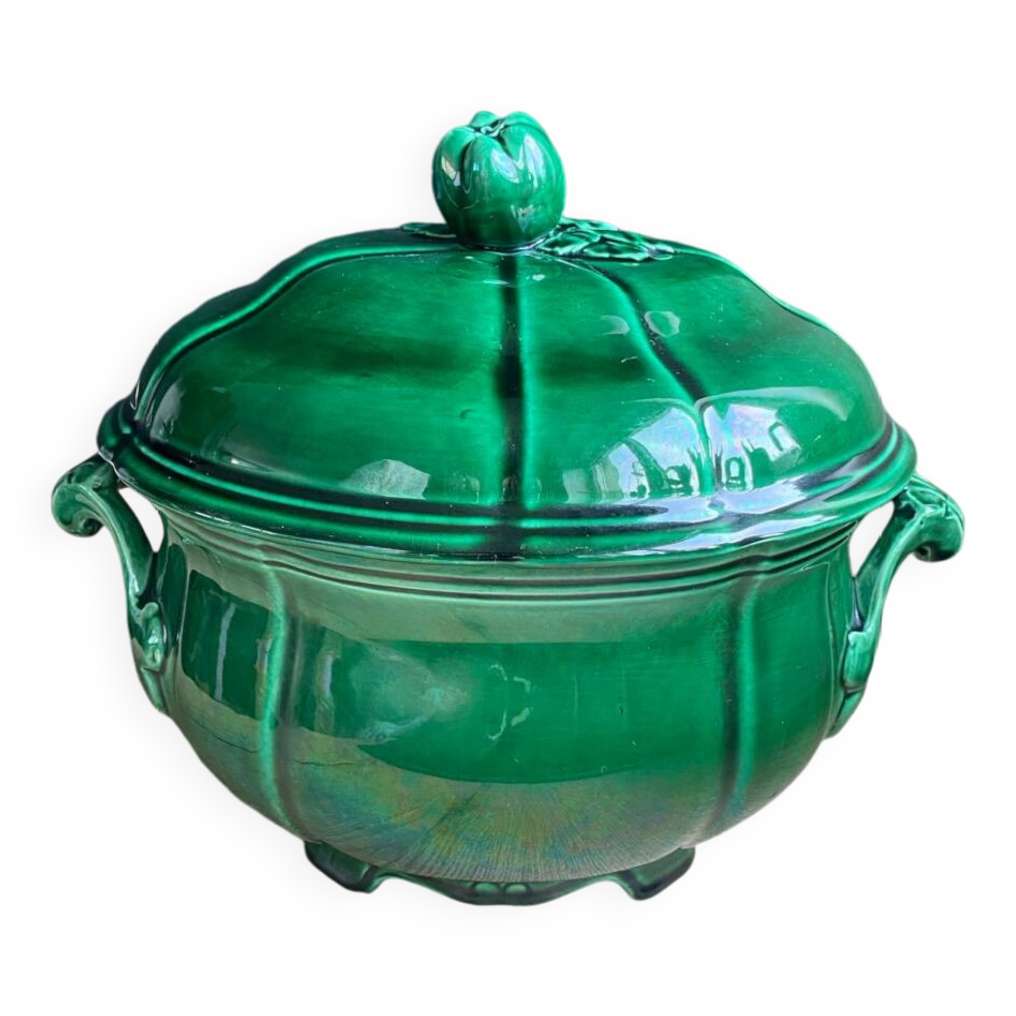 green earthenware soup tureen