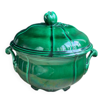 green earthenware soup tureen