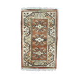 Old Turkish Small Milas Rug 142x85 cm old vintage carpet Ushak Pink Beige Blue