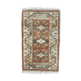 Tapis turc petit Milas 142x85 cm vieux tapis vintage Ushak Rose Beige Bleu