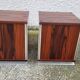 Vintage aluminium and wood bedside tables.