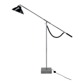 1960's italian adjustable chrome & marble floor lamp