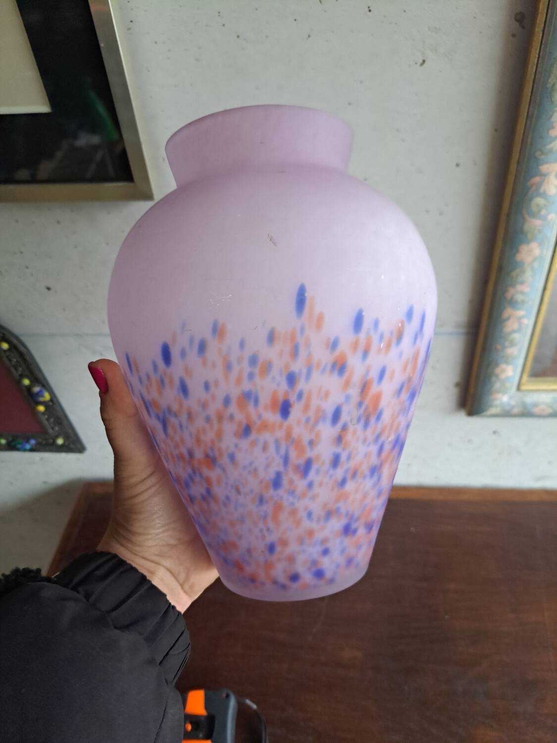 Parma vase in speckled glass paste