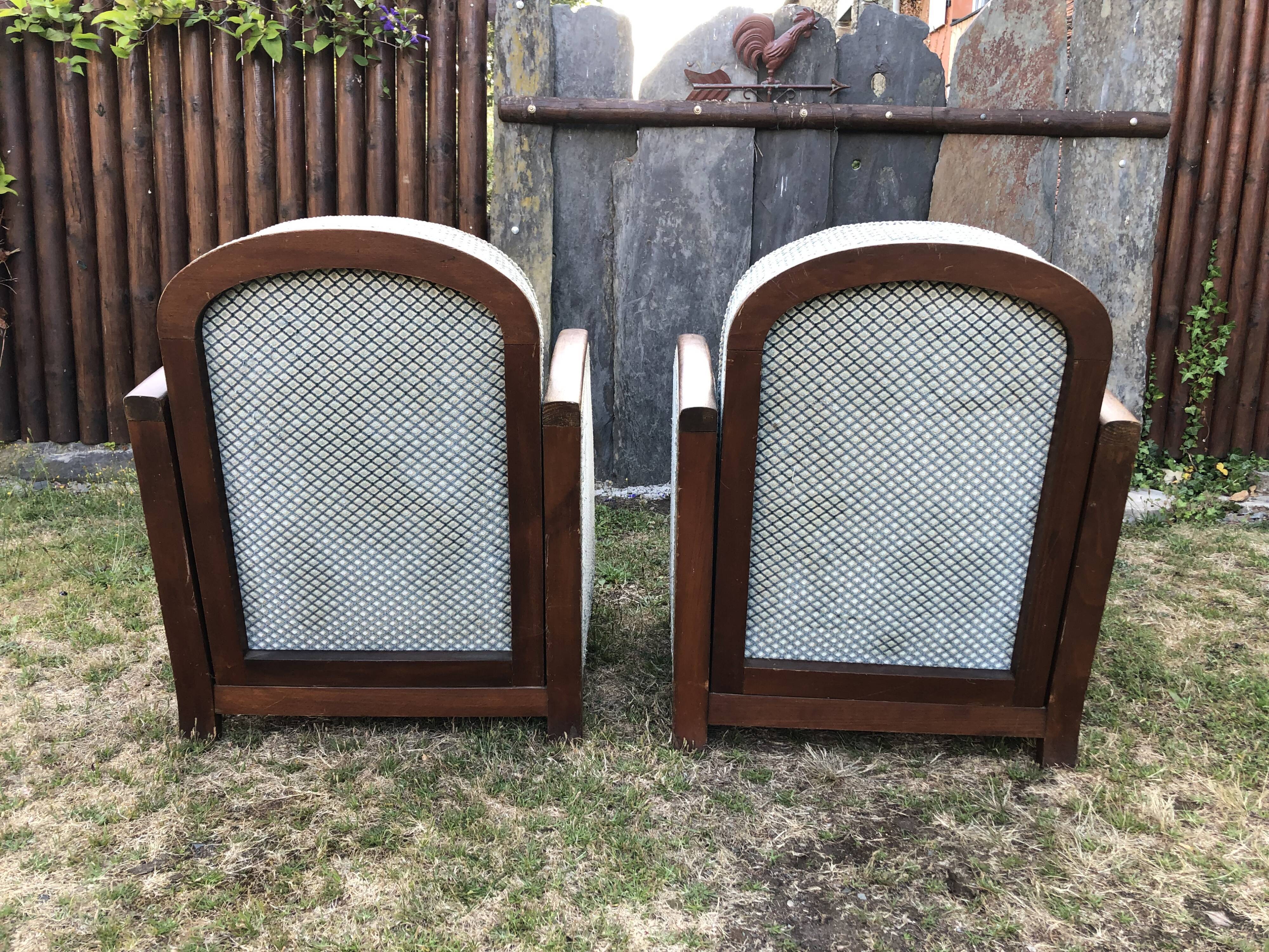 Duo de fauteuils club vintage