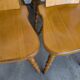 Set of 8 Vintage Tyrolean Heart Cutout Wooden Dining Chairs, Rustic Farmhou
