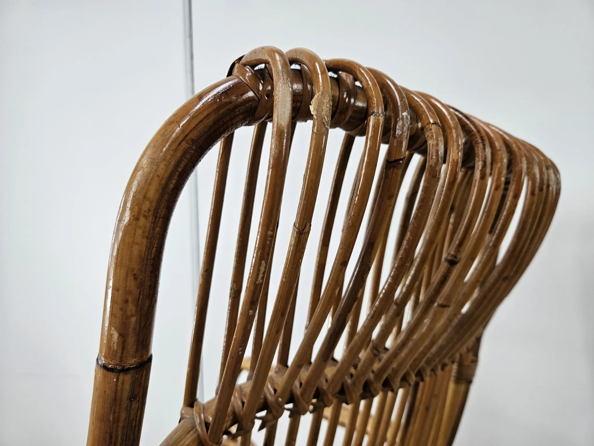 Chaises en osier vintage, 1970