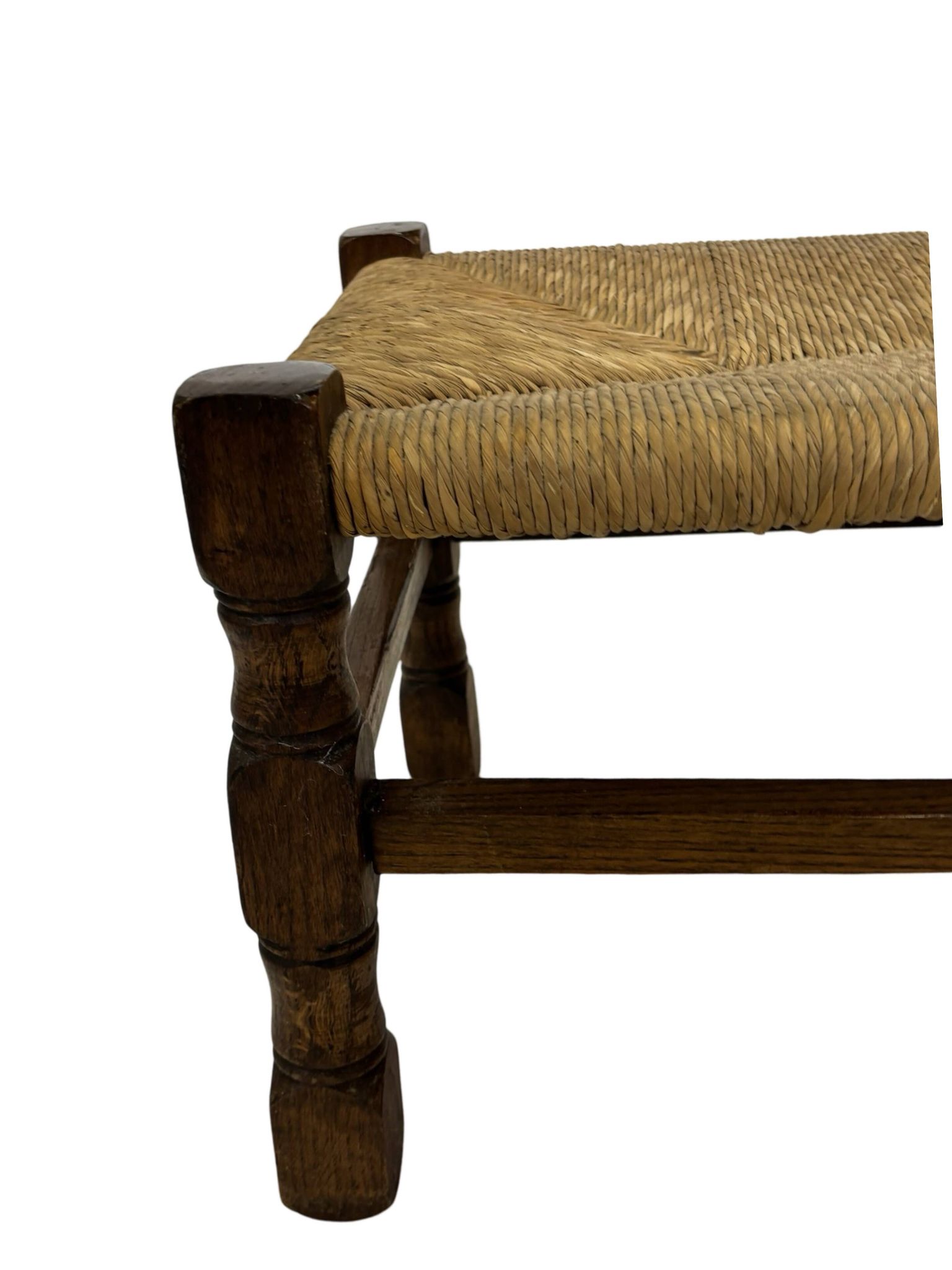 Tabouret vintage en rotin petit tabouret ottoman du milieu du siècle design années 60