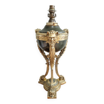 19th century Empire style gilded bronze cassolette lamp