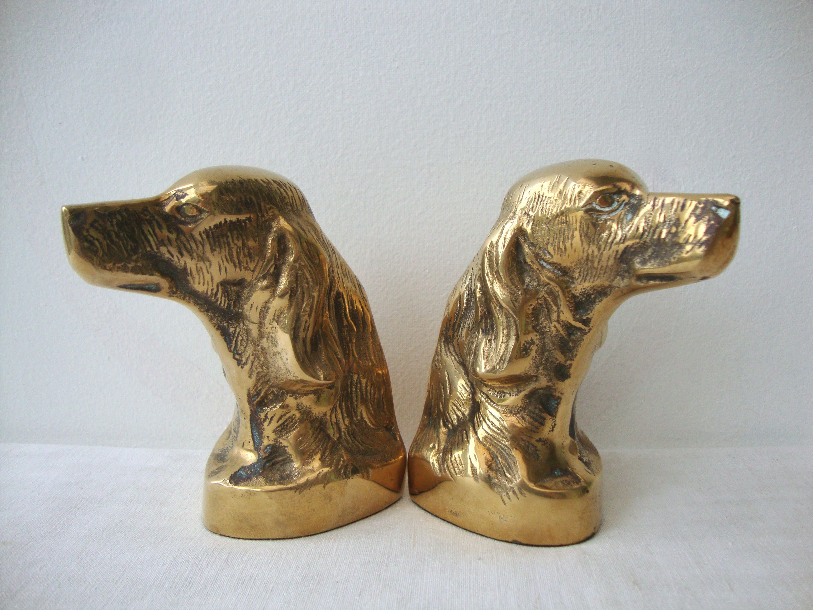 Brass cockers dog bookends