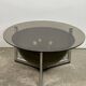 Table basse Space Age en aluminium et verre fumé, 1970