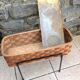Planter on foot in braided wood 60/70s