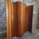 Large French folding screen in pine, room divider, 1950s, attributed to Baumann.
