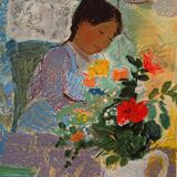 Nancy DELOUIS: Little girl's dream, original signed lithograph.