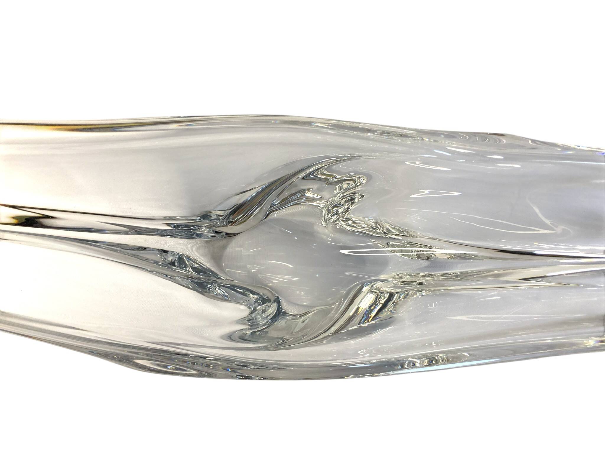 Daum, important crystal centrepiece and trinket dish from around 1950.