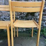 Suite of 8 solid beech chairs