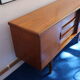 60s teak row, two sliding doors