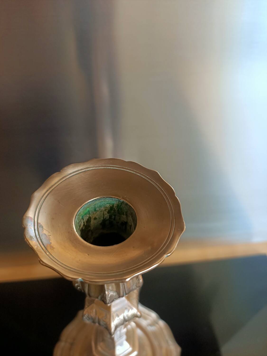 18th century chiseled bronze candlestick