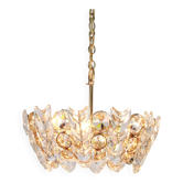 Small golden brass suspension with crystal-encrusted glass by Palwa, Germany 1970s