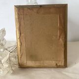 Antique framed watercolor bouquet of flowers