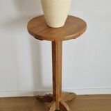 Solid pine wood pedestal table 1940s