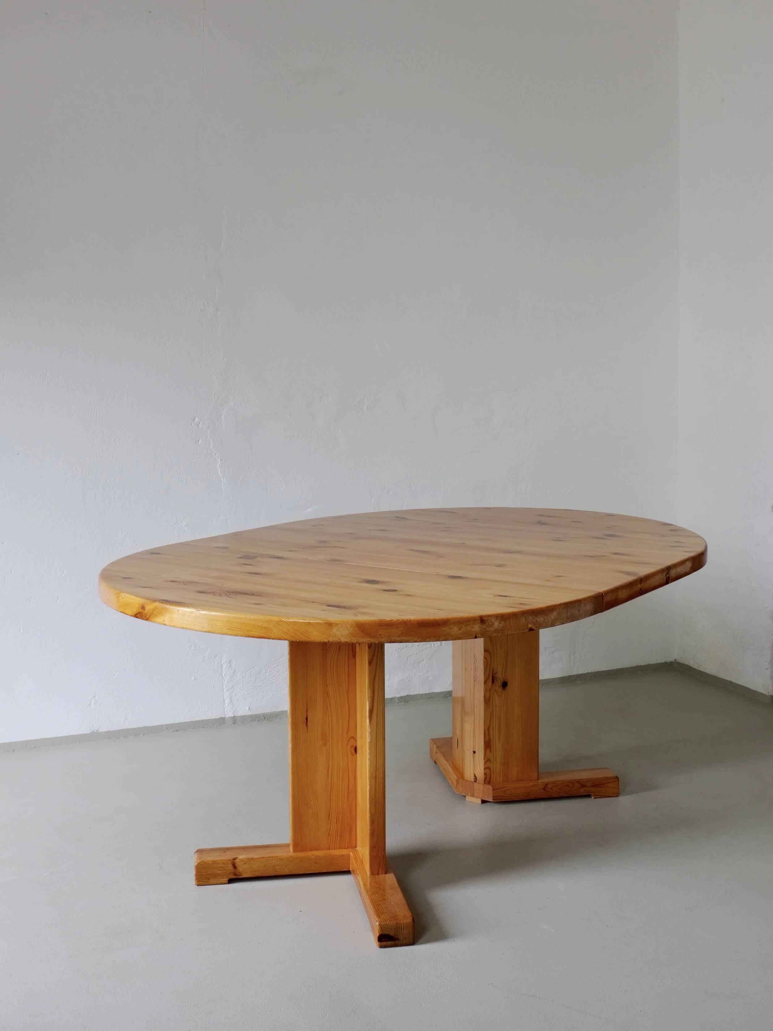 Table à manger extensible en pin massif | Scandinavie | Années 1970