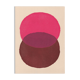 Peinture sur papier 30x40 rose et marron signée Eawy