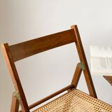Pair folding chairs caning
