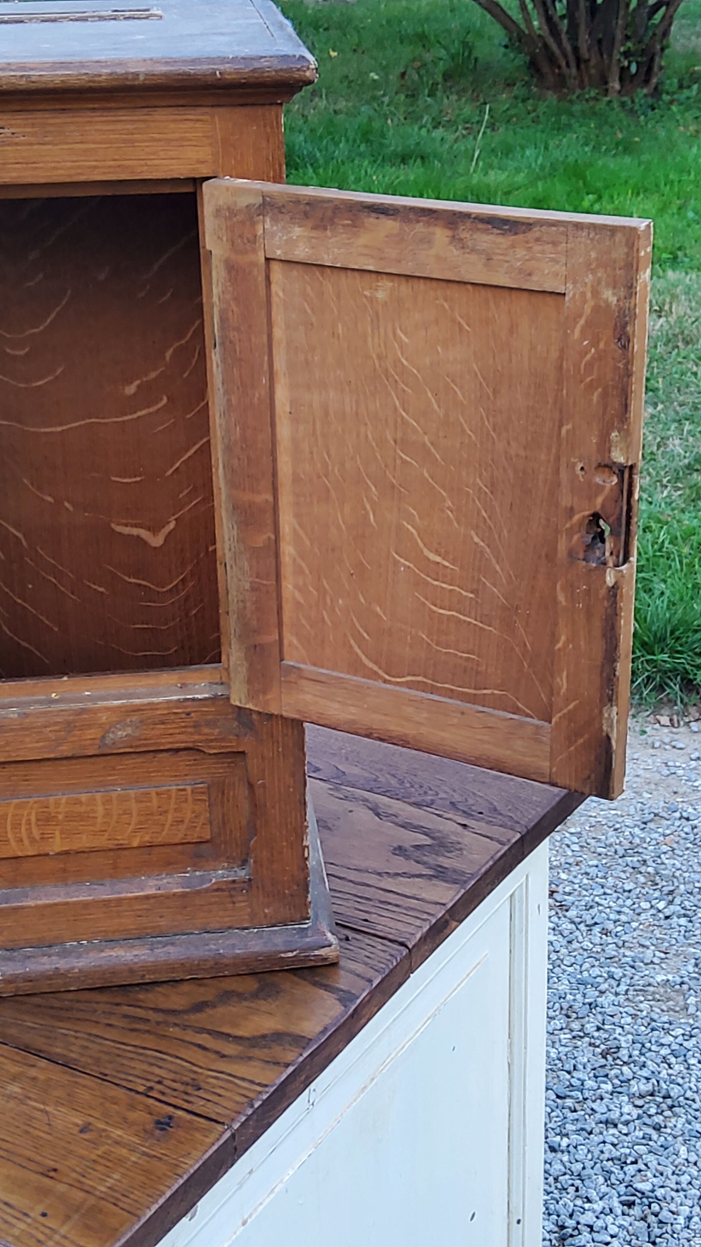 Old oak and brass mailbox