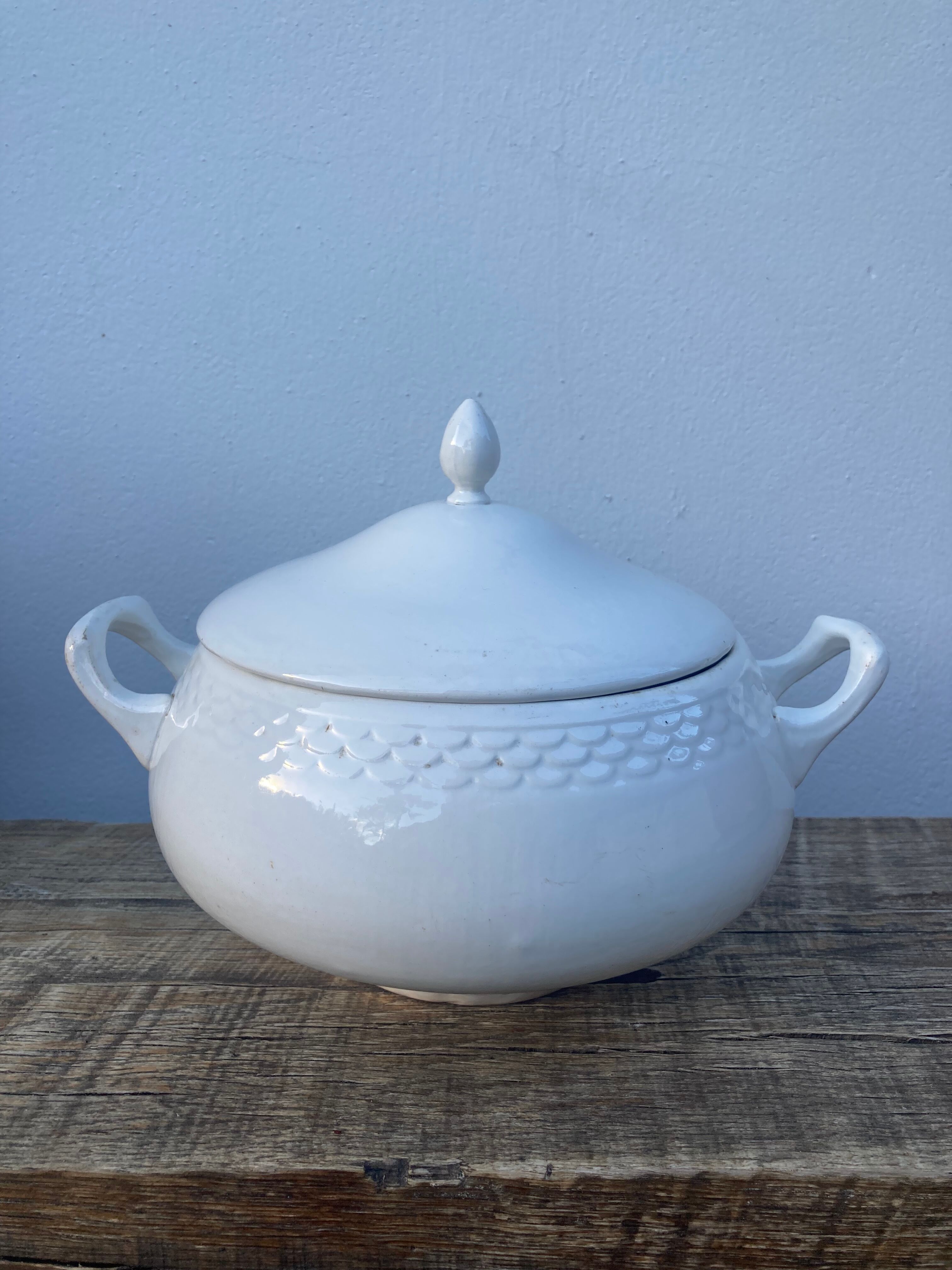 Earthenware tureen nineteenth old white