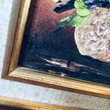 Peinture signée sur toile, bouquet de fleurs