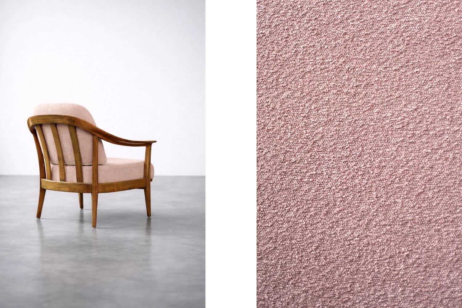 Vintage Mid-Century Modern Wood and Fabric Armchairs from W. Knoll, Set of 2