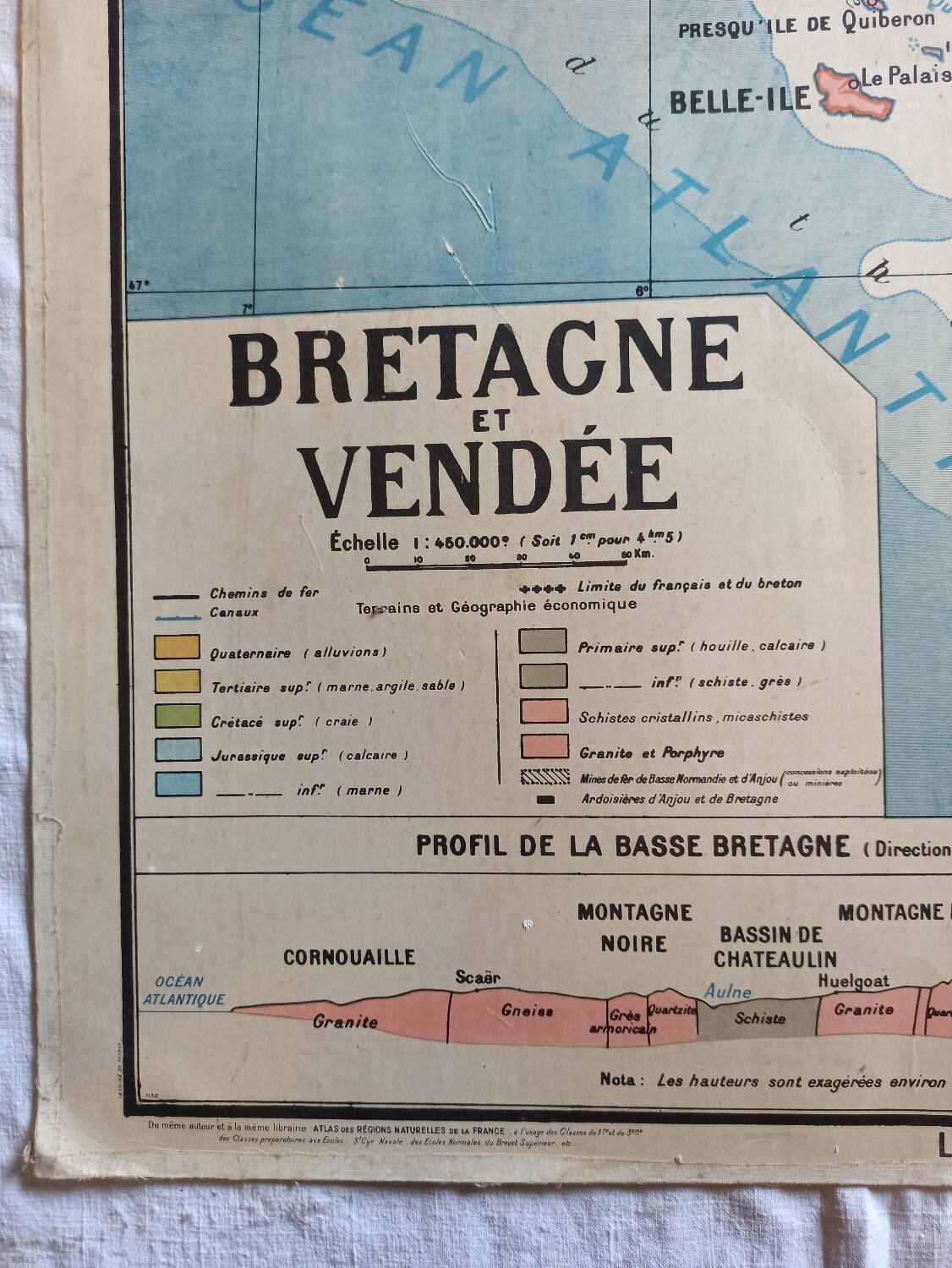 Hatier Kaeppelin school map poster n°10 Brittany Vendée