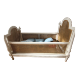 Lit ancien enfant bois peint cannage NIII St. LXVI