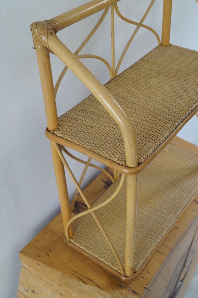 Rattan wall shelf 1960