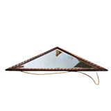 2 x miroirs triangulaires en bois de chêne / bords coupés à facettes