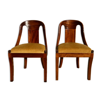 Paire de chaises à gondole de style restauration
