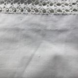 Pair of pillowcases edge hooked hand fine cotton