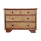 Commode Maugrion for Roche Bobois, wood and rattan, 80s
