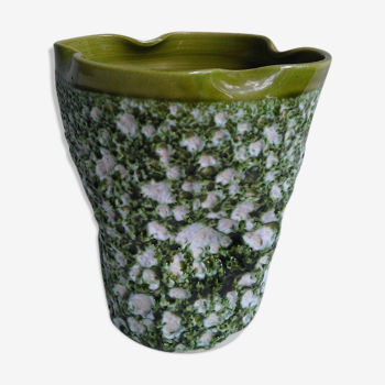 Vase émaux vert olive Vallauris