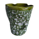 Vase enamaux olive green Vallauris
