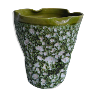 Vase émaux vert olive Vallauris