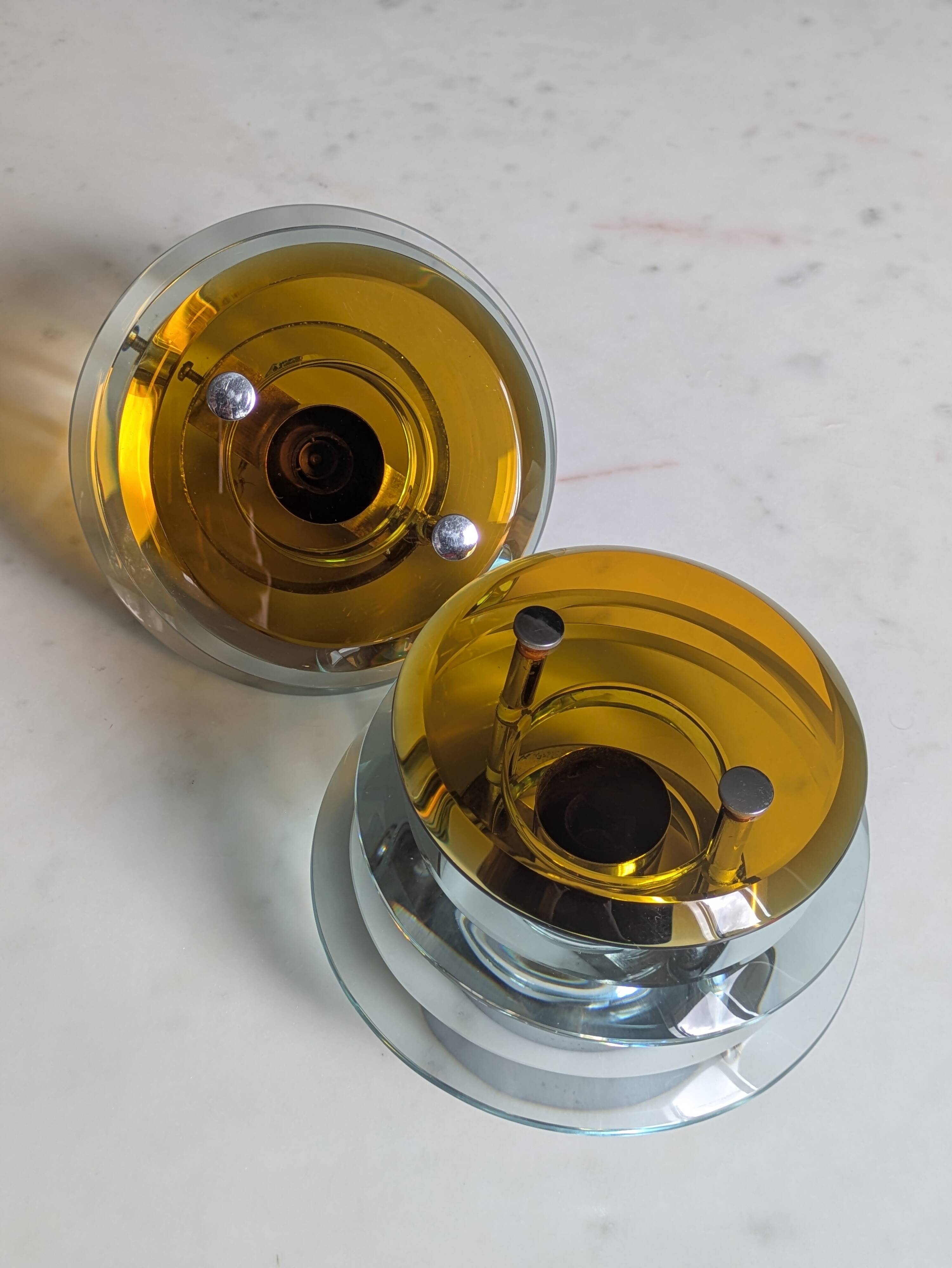 Italian vintage wall lights attributed to Fontana Arte.