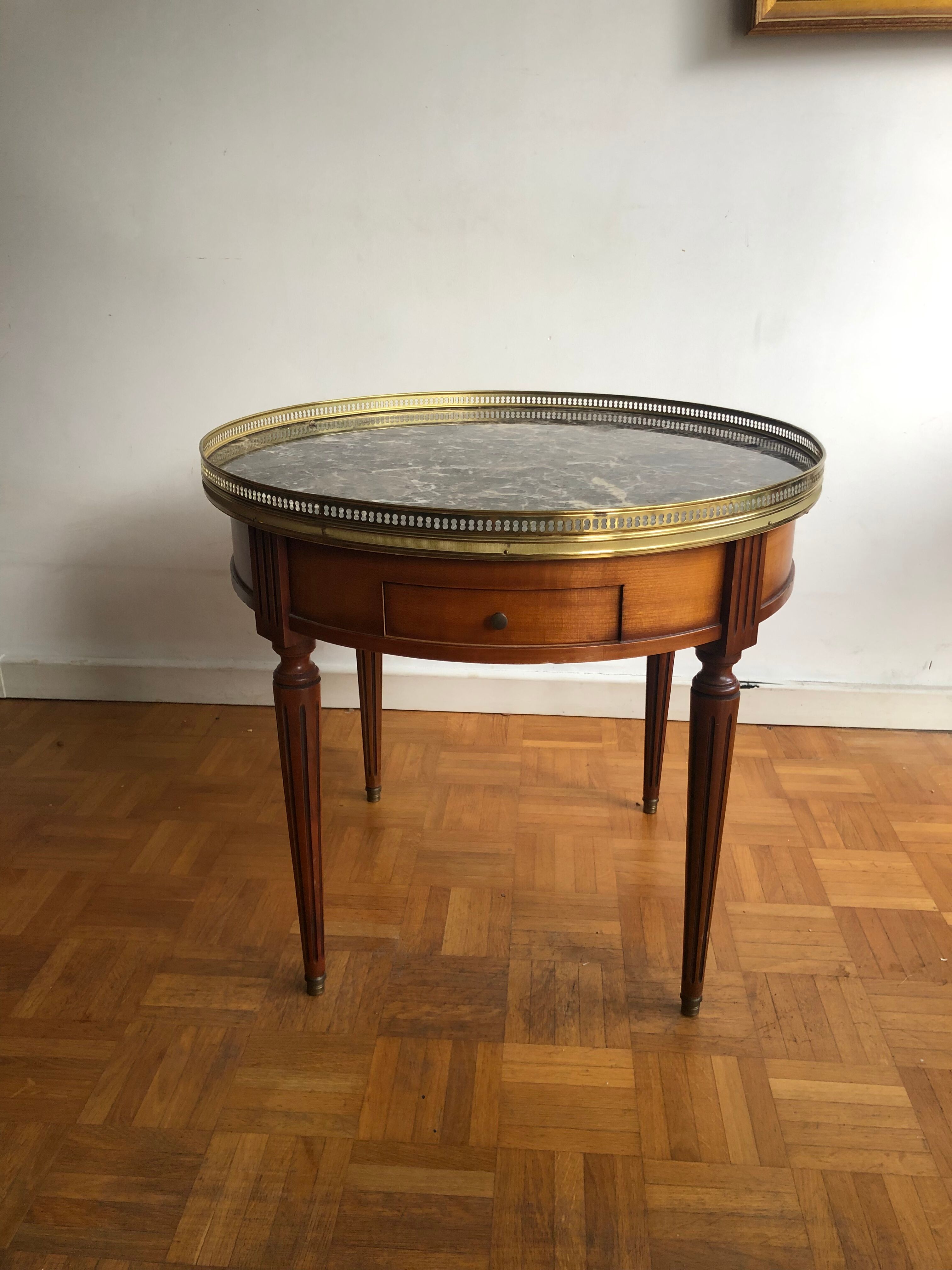 Bouillotte table with grey marble