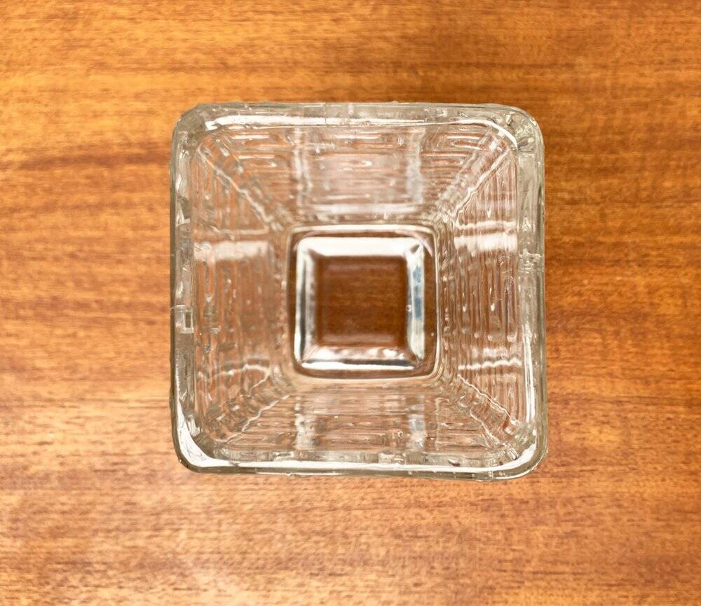 Large Finnish glass block vase from the mid-century by Tamara Aladin for Riihimäki, 1960s.