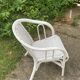 Fauteuil enfant en osier blanc vintage