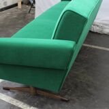 Mid-century Italian emerald green sofa