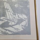 Original lithograph after Jean-Luc Poivret, "Flying Machine", 69 x 47 cm, framed, 1970s