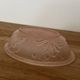 Art Deco soap dish, moulded glass, pink lilies of the valley.