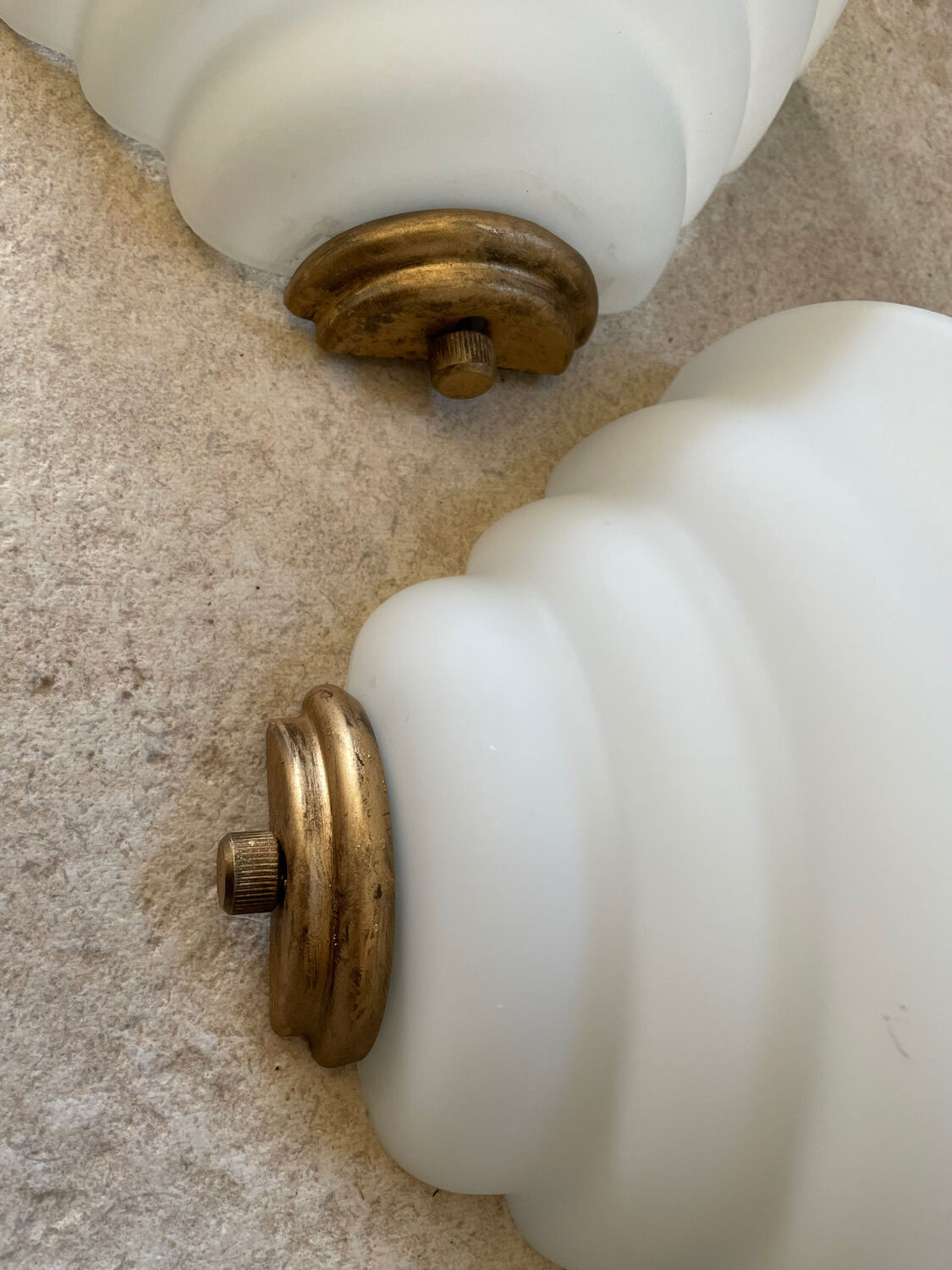 Pair of Vianne opaline wall lights