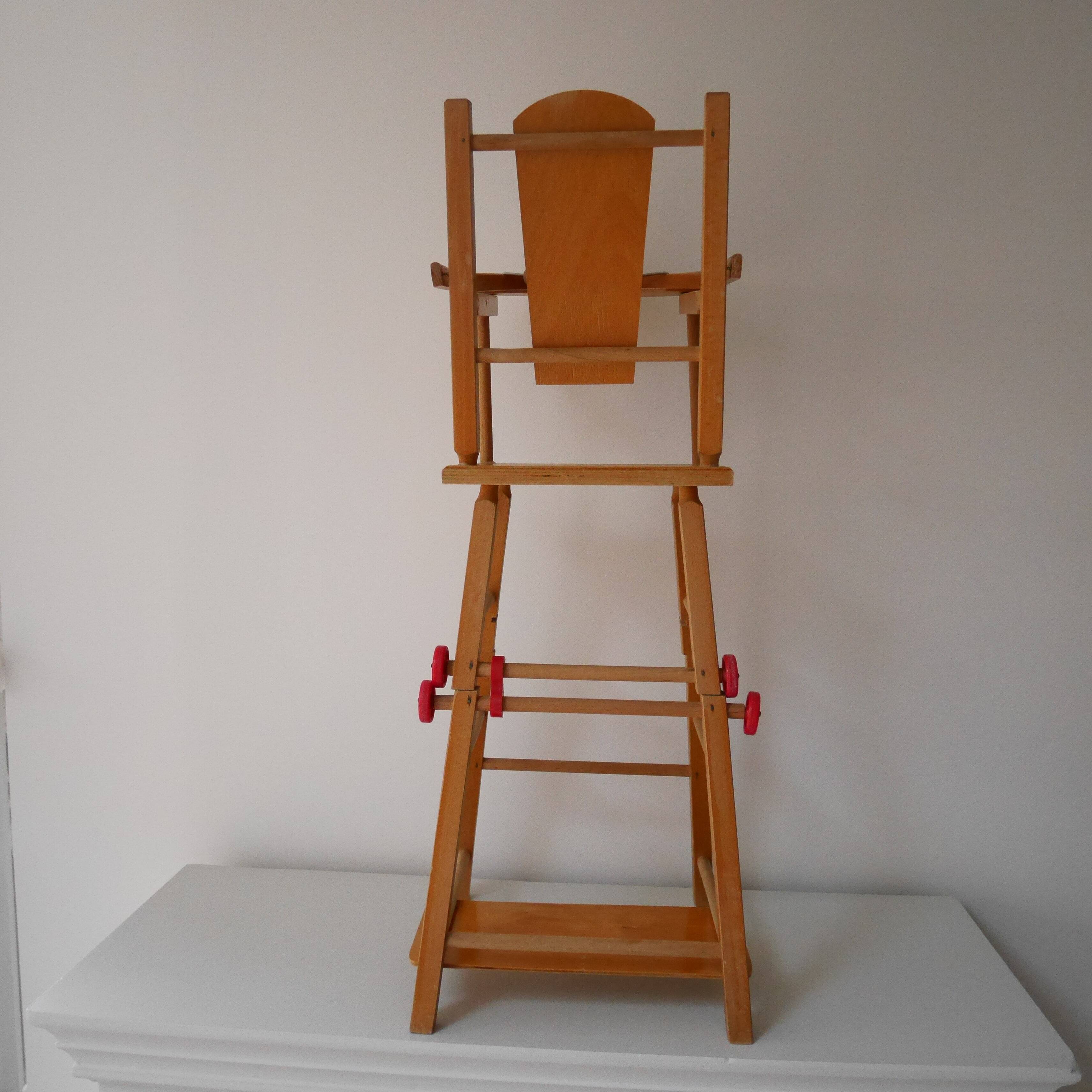 Wooden doll high chair